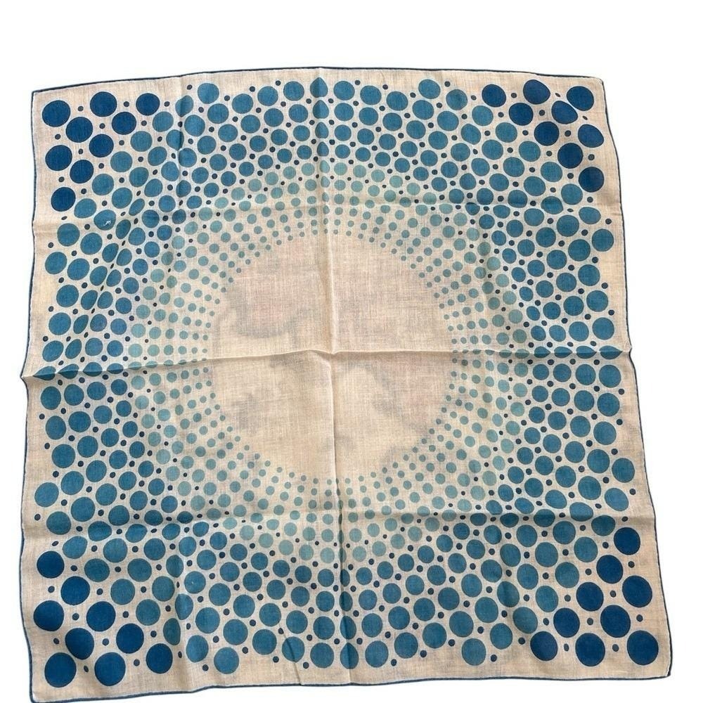 Vintage Blue and Cream Circular Patterned Home Accent